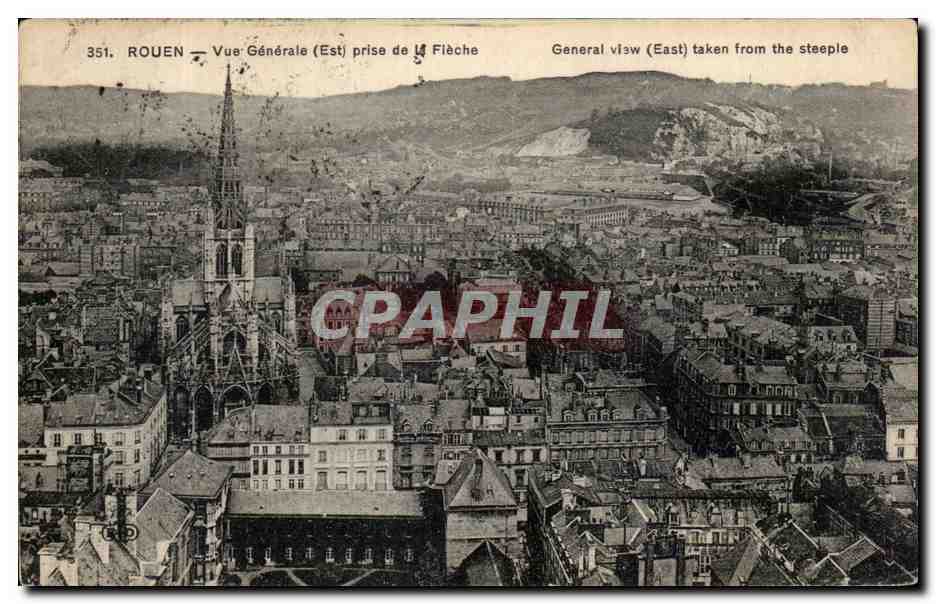 CPA Rouen Vue Generale prise de la Fleche 