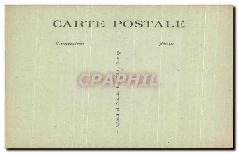 CPA Nantes Le Palais de la Bourse et le Monument de Villebois Mareuil — Verso