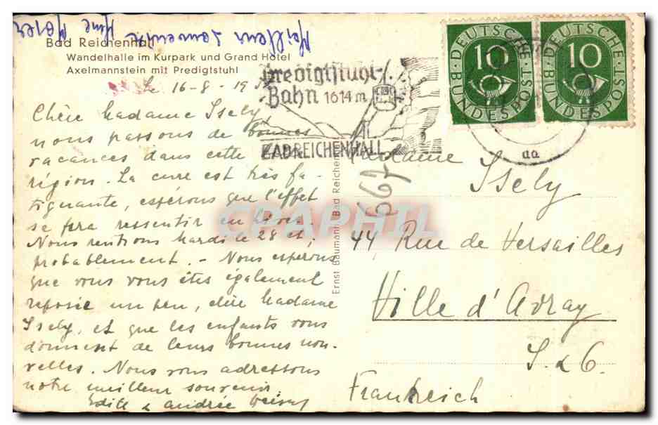 CPA Bad Reichenhall Wandeihalle Im Kurpark Und Grand Hotel — Back