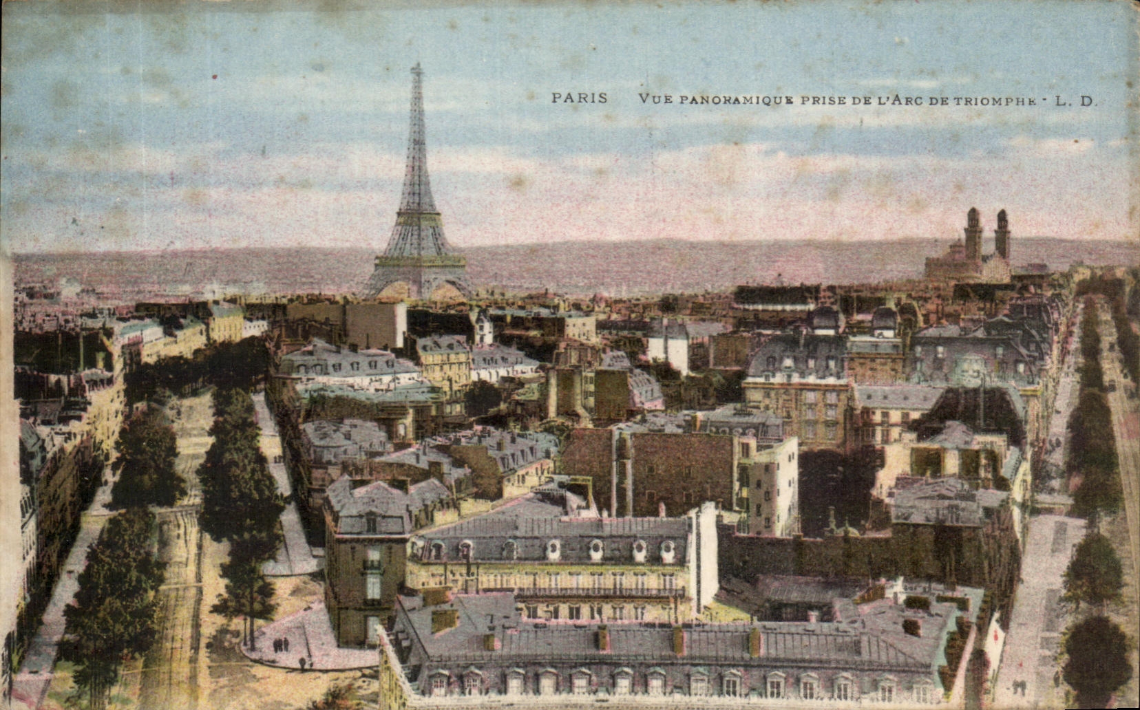 CPA Paris Vue Panoramique Prise De l'Arc de Triomphe Tour Eiffel