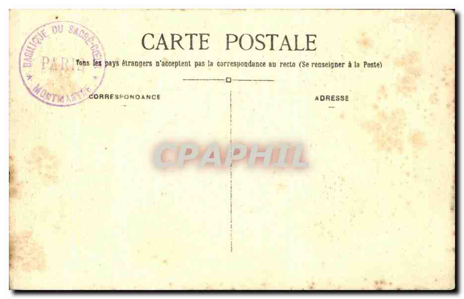 CPA Basilique Du Sacre Coeur De Montmartre Le Choeur et le maitre Autel Montmartre Paris  — Rückseite