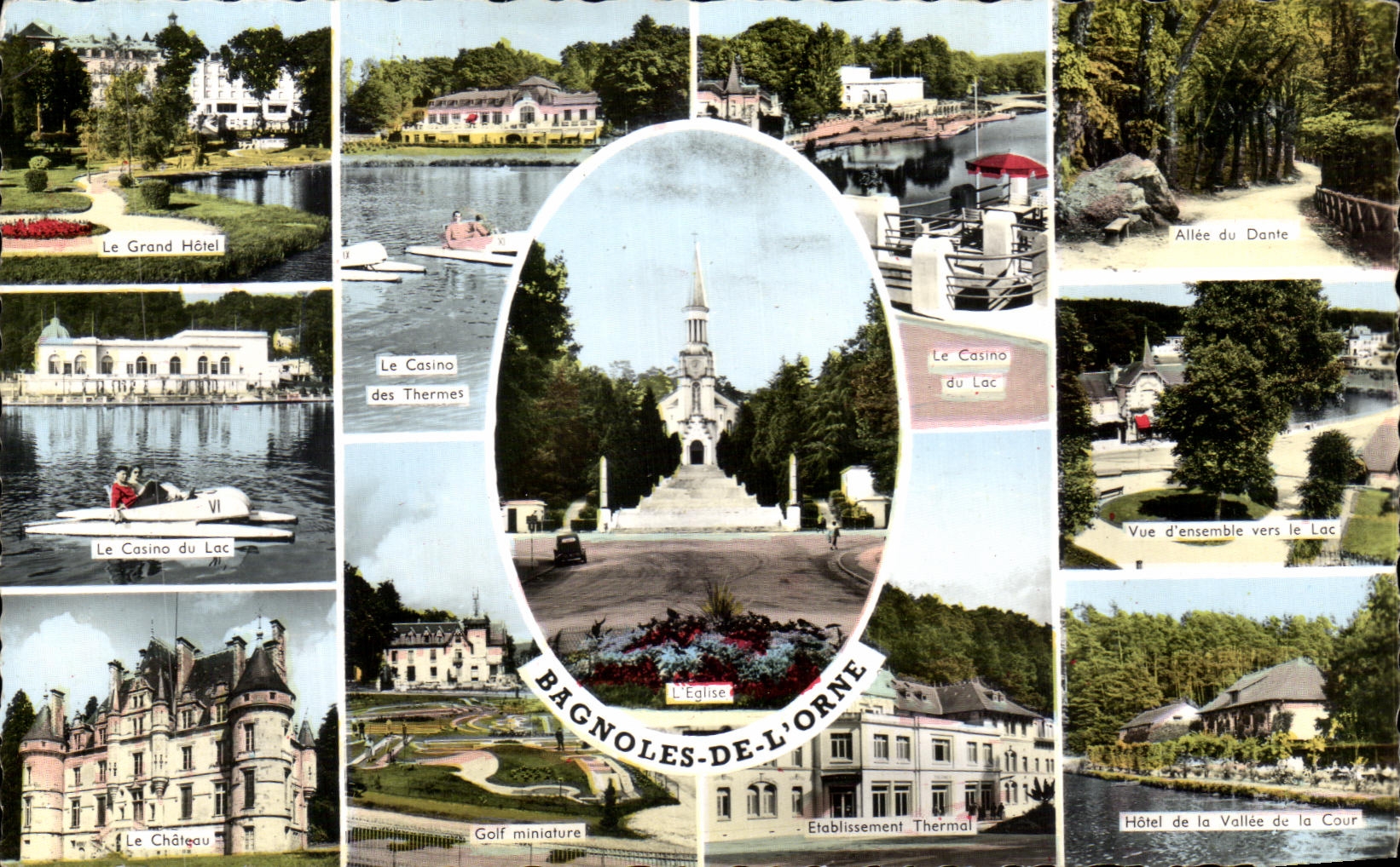 Bagnolles-de-l'Orne — Panoramablick auf die wichtigsten Sehenswürdigkeiten — Verlag Artaud & Fils, Nantes