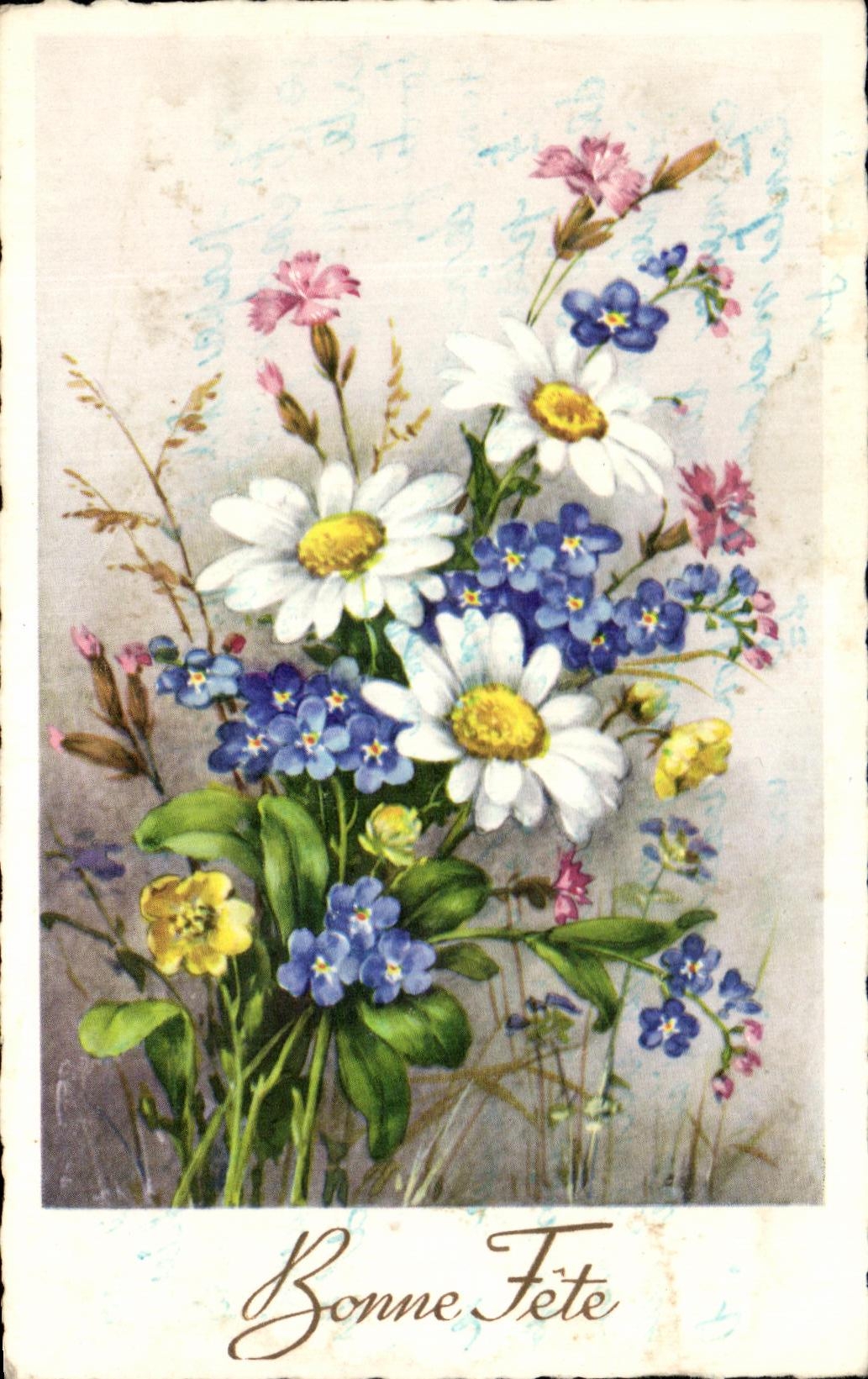 CPA Bonne Fete Fantaisie Fleurs