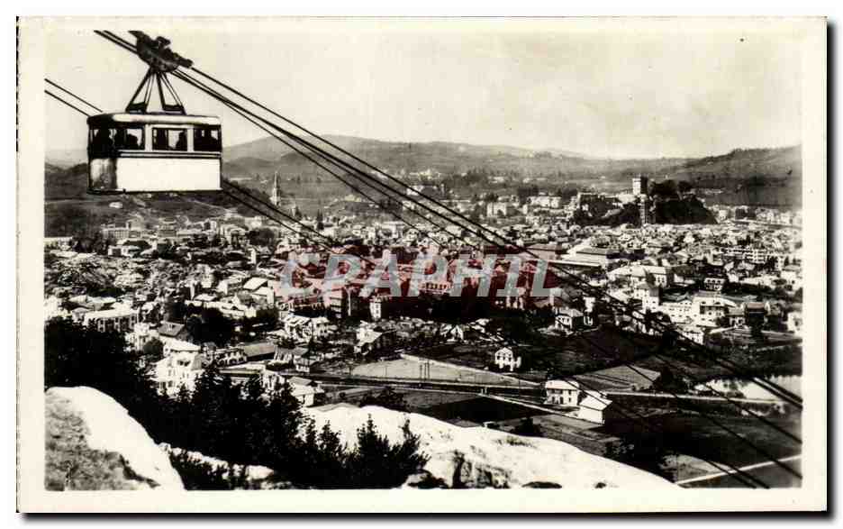 CPA Lourdes Teleferique Panorama sur Lourdes vers Le Chateau et la Easilique