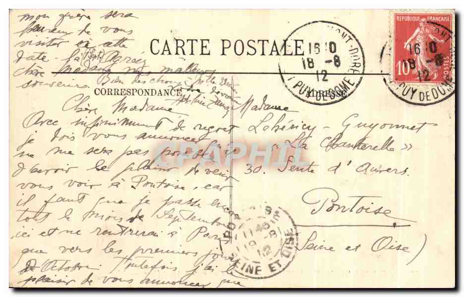 CPA Environs Du Mont Dore Le Lac de Guery et le Mont Dore — Verso
