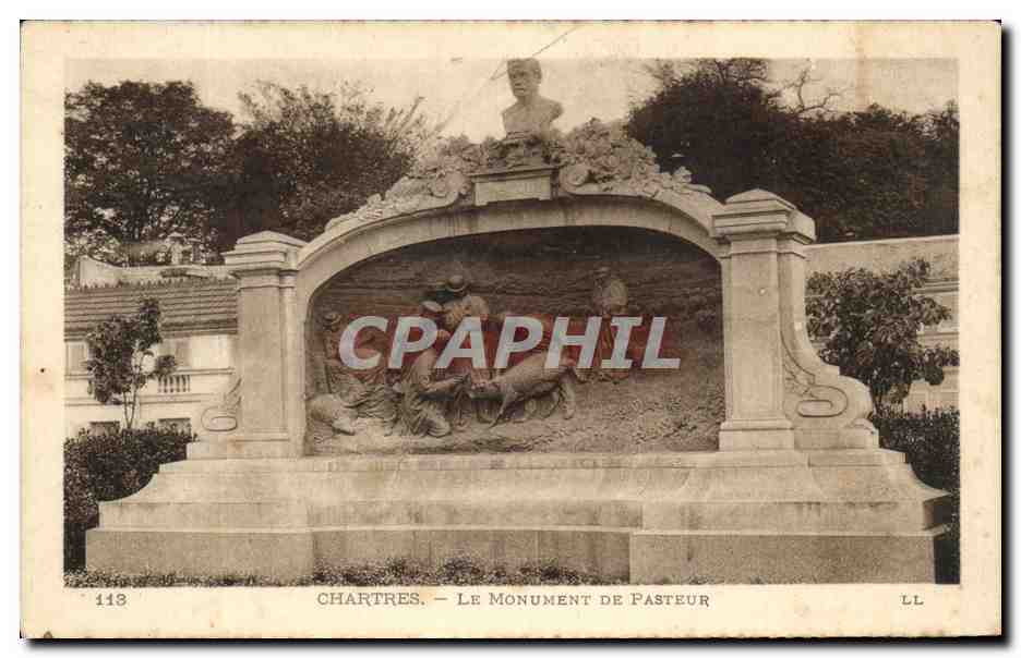 CPA Chartres Le Monument De Pasteur Rage Loup