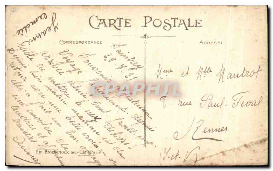 CPA Scenes de la Vie Normande La Benedicite — Verso
