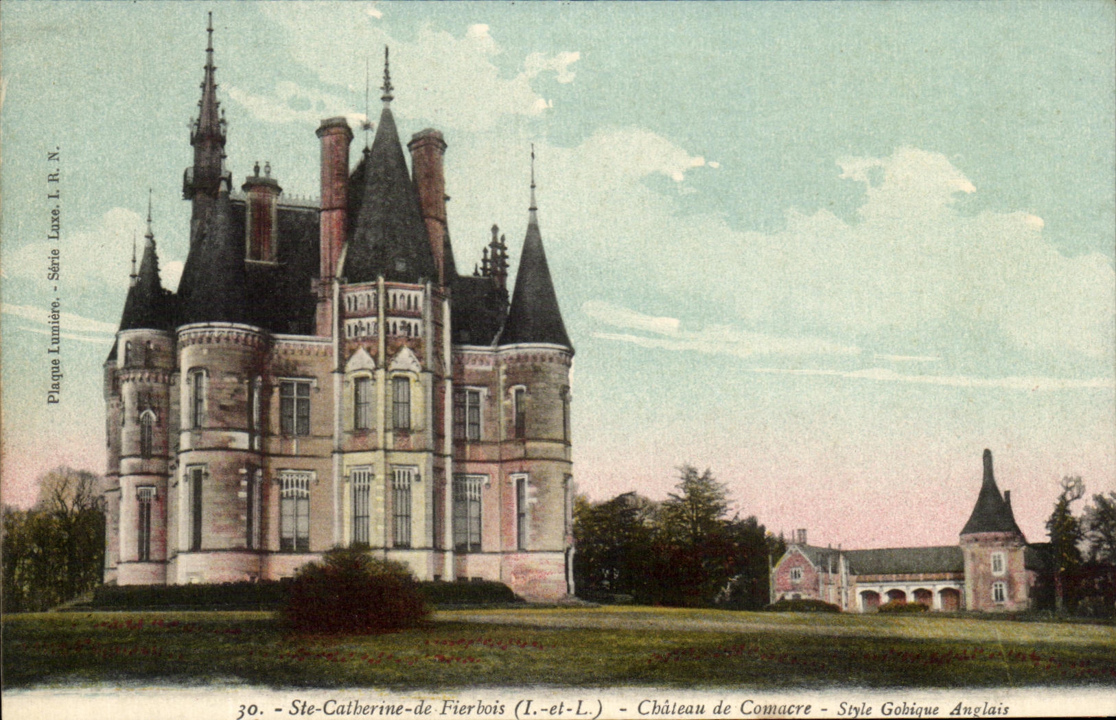 CPA Ste Catherine de Fierbois Chateau de Comacre Style Gothique Anglais