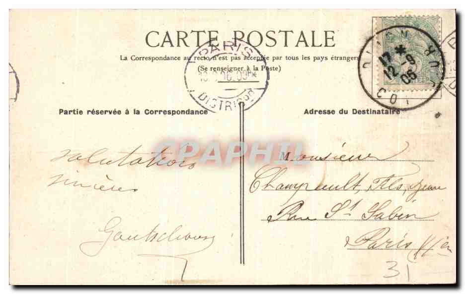 CPA Dijon Place D'Armes et rue de la Liberte — Verso