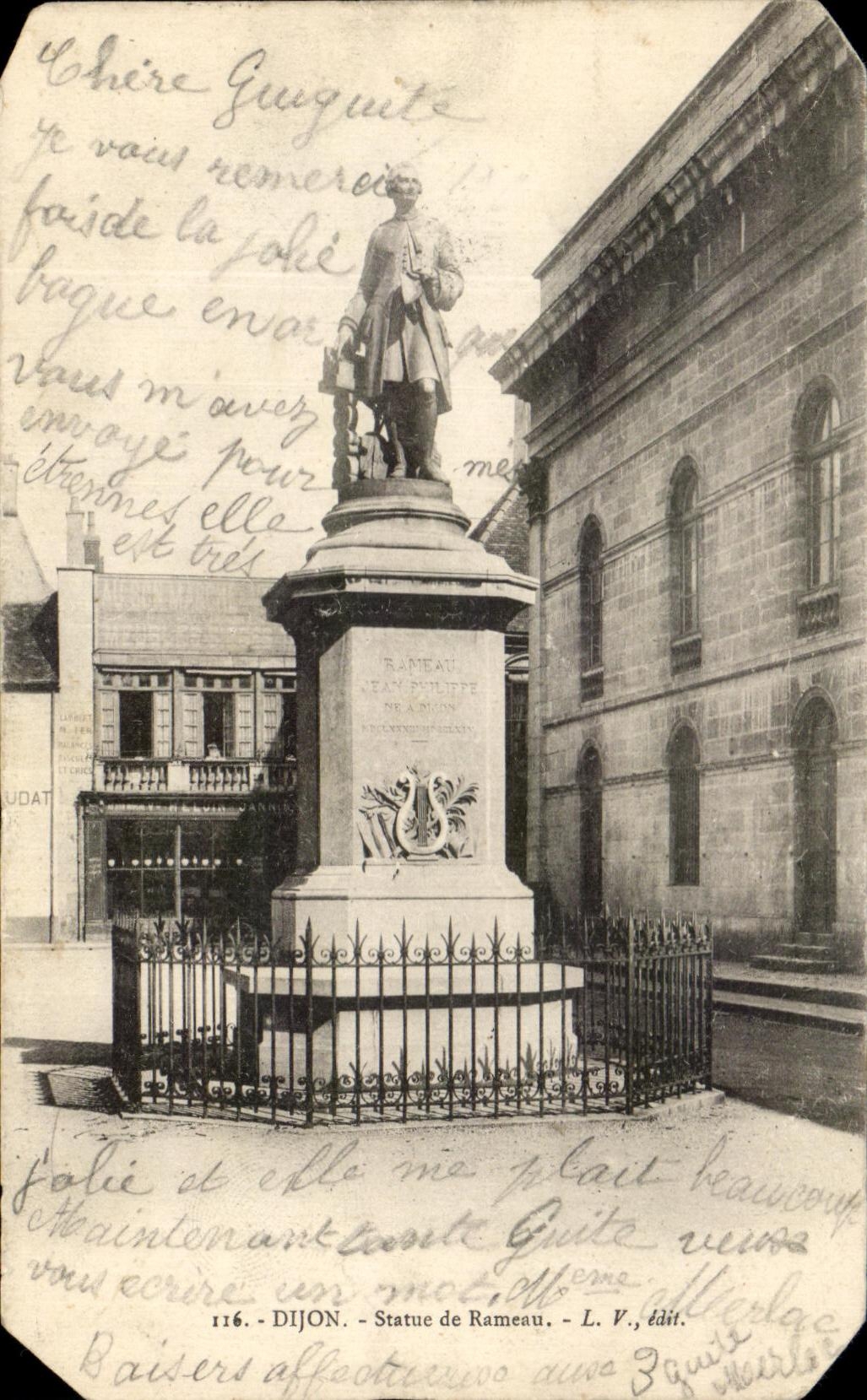 Statue of Rameau — Dijon — L. V., publisher