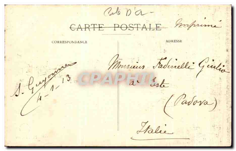 CPA Dijon Hotel des Postes Rue du Chateau — Rückseite