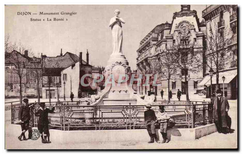 CPA Dijon Monument Grangier Statue La Bonte Enfants