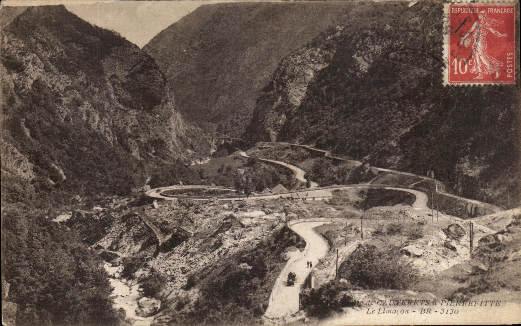 Le Limacon — Vue du col entre Cauterets et Pierrefitte — Éditeur BR - 3130