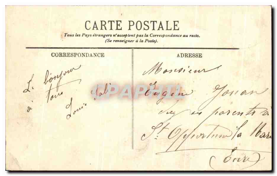 CPA Caen Le Manoir des Gens d'Armes — Verso