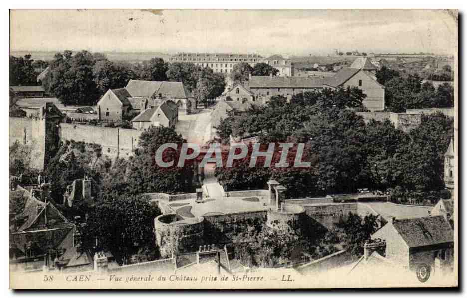 CPA Caen Vue Generale du Chateau Prise de St Pierre