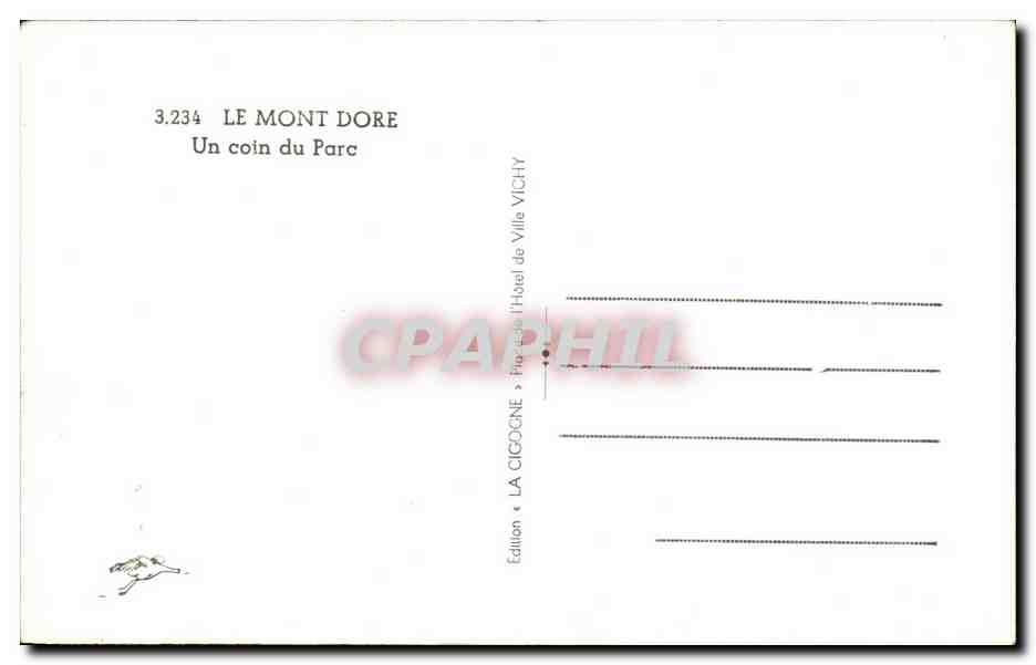 CPA Le Mont Dore Un Coin du Parc — Verso