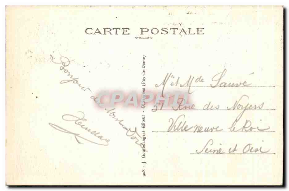 CPA La Mont Dore et la Vallee du Sancy — Verso