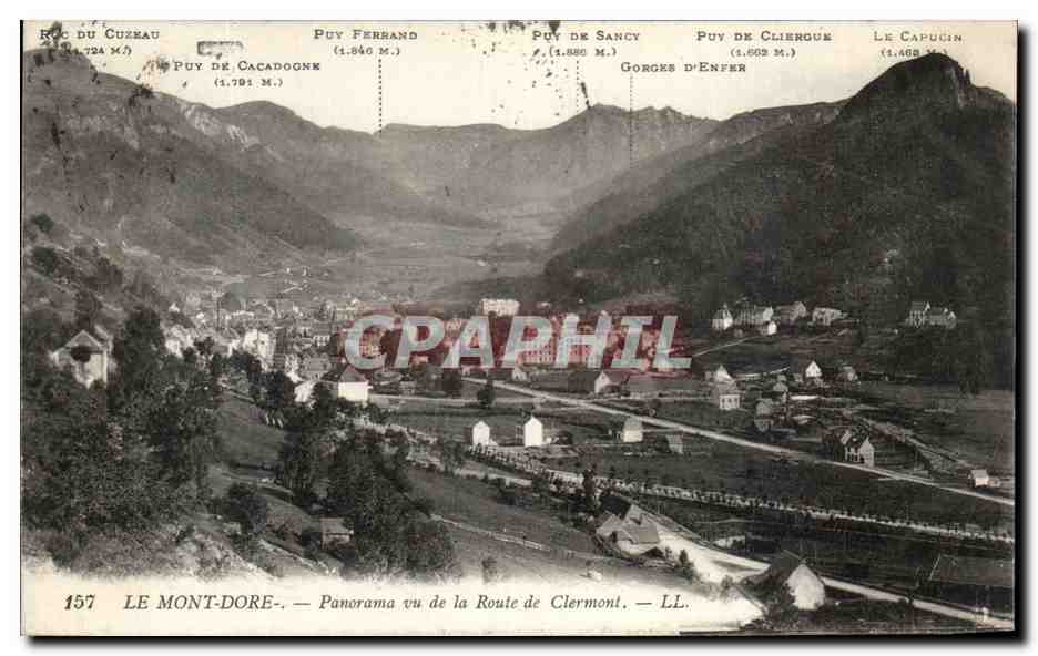 CPA La Mont Dore Panorama vu de la Route de Clermont