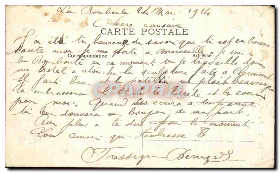 CPA L'Auvergne Pug de Dame La Bourboule — Rückseite