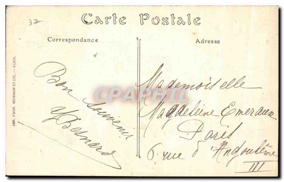 CPA Chaleau D'Azay  — Rückseite