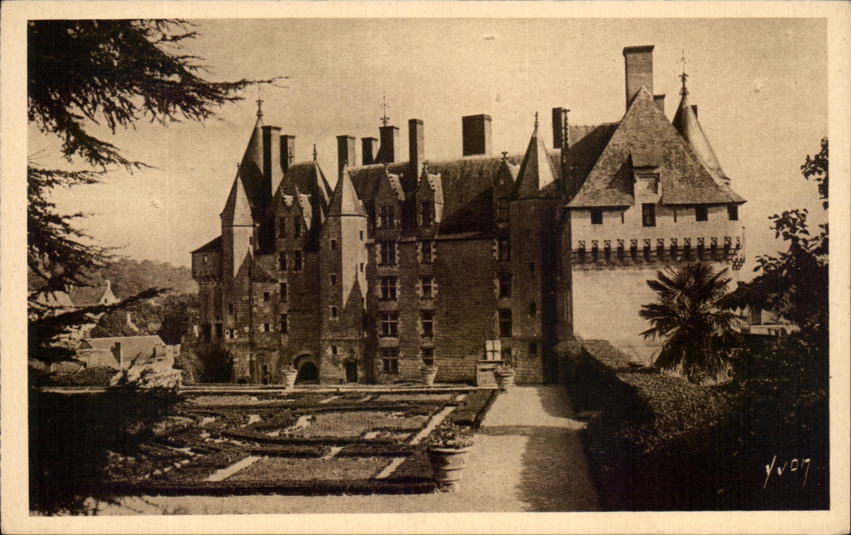 CPA Chateau De La Loire Chateau De Langeais Facade Interieure