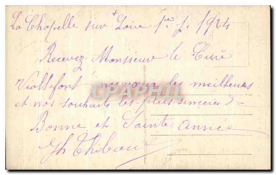 CPA La Chapelle Sur Loire Chapelle De ND de Ptie Monument Eleve A La Memoire Des Morts De La Guerre Avril 1923 — Rückseite