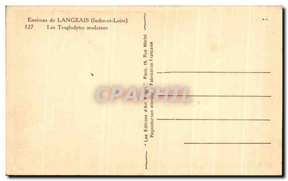 CPA Environs De Langeais Les Trogloytes Modernes — Rückseite