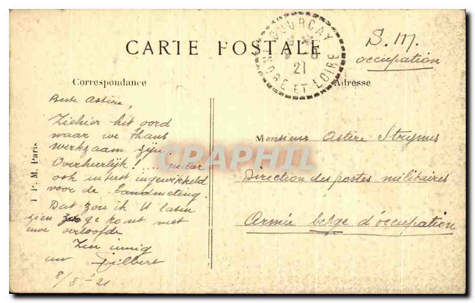 CPA Courcay Les Roches De l'Indre Au Moulin De La Douai — Rückseite
