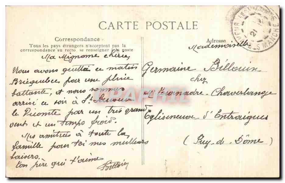 Saint-Sauveur-le-Vicomte — L'Église — Yve Prosper, éditeur, n°4 — Verso