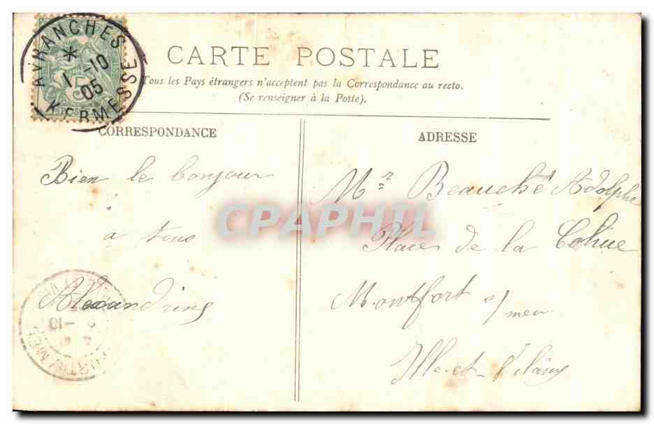Statue de Valhubert — Centenaire 1905 — Librairie Leprovost, Avranches — Back