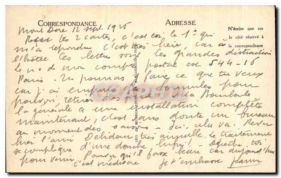 CPA Le Mont Dore Le Rocher du Capucin — Verso