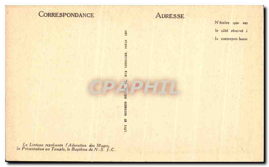 Clermont-Ferrand — Porte méridionale de l'église Notre-Dame du Port (XIIe siècle) — LL n° 250 — Verso