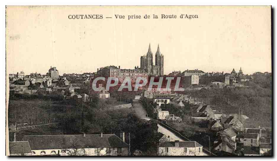 CPA Coutances Vue Prise de La Route D'Agon