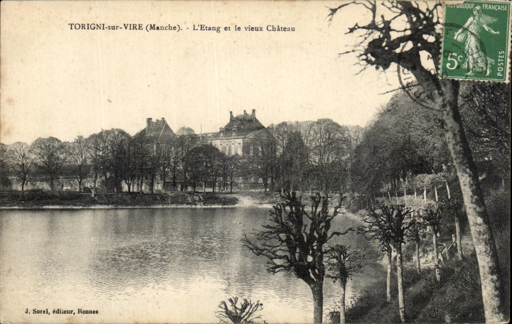 TORIGNI-sur-VIRE (Manche) — L'Etang et le vieux Château — J. Sorel, éditeur, Rennes