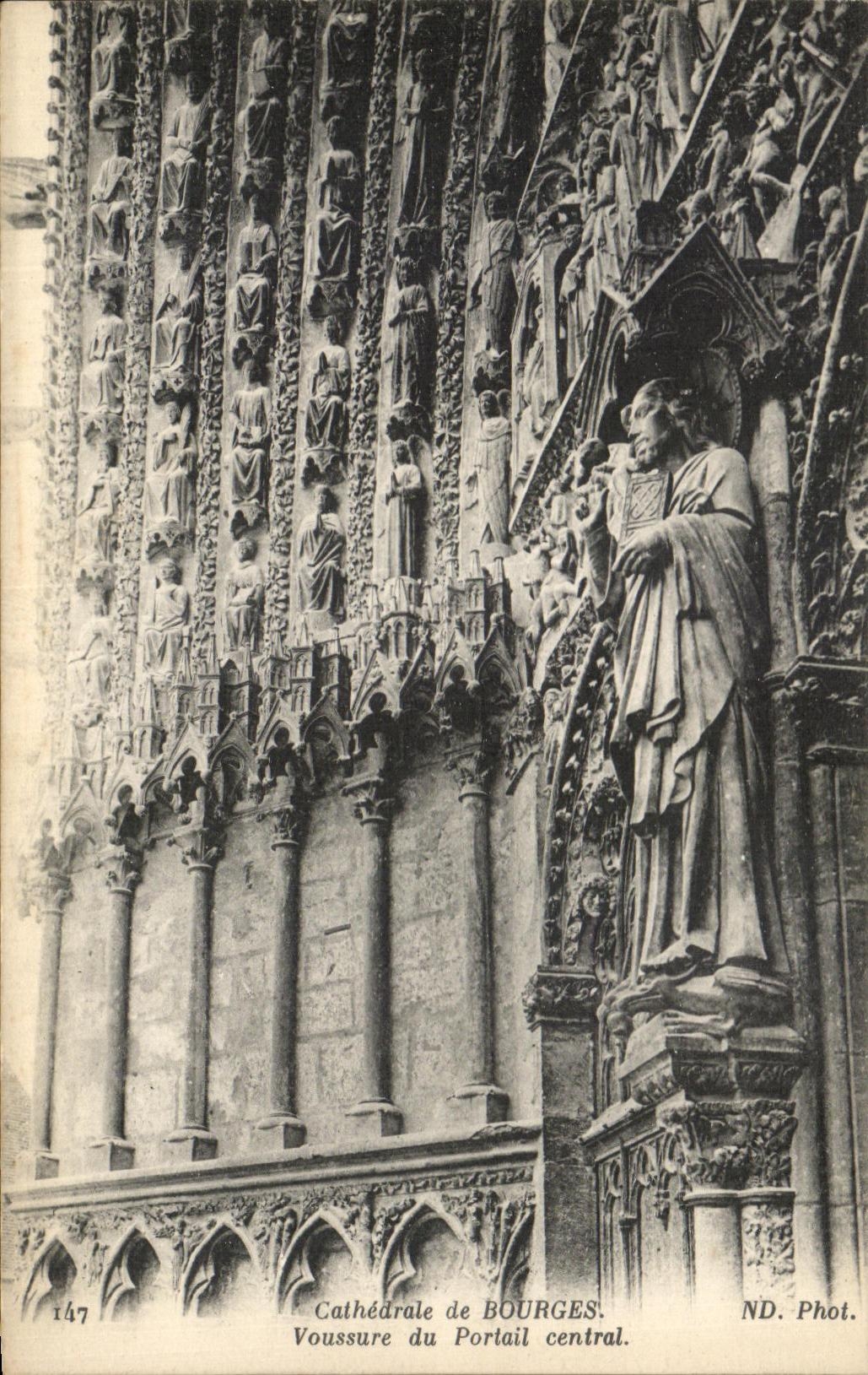 CPA Cathedrale De Bourges Voussure Du Portail Central