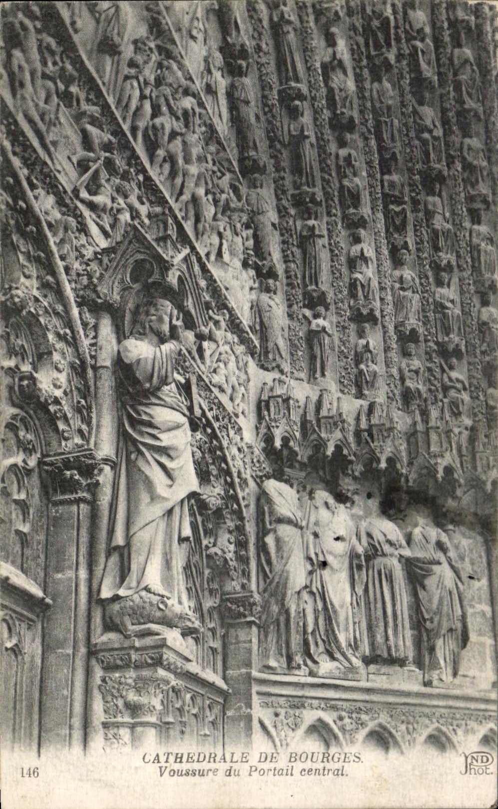 CPA Cathedrale De Bourges Voussure Du Portail Central
