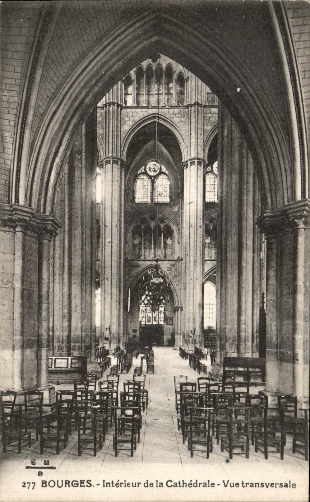 Bourges - Intérieur de la Cathédrale - Vue transversale - Éditeur S.M. n°277