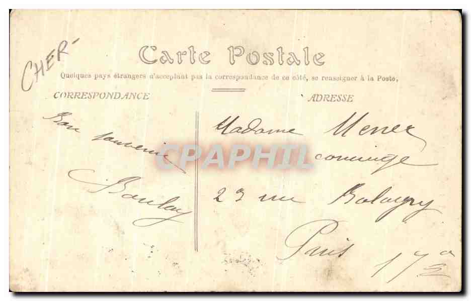 CPA Bourges La Cathedrale Rue Porte Jaune — Rückseite