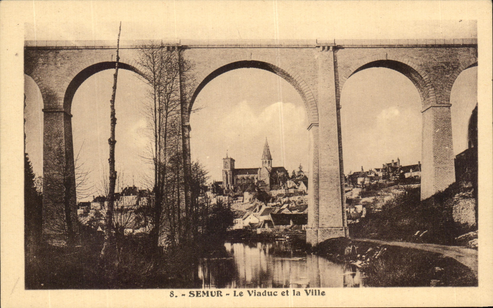 CPA Semur Le Viaduc et la Ville