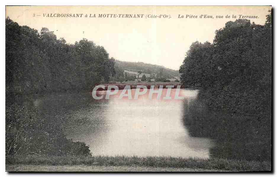 Valcroissant à La Motte-Ternant (Côte-d'Or) — La Pièce d'Eau, vue de la Terrasse — CPAPHIL
