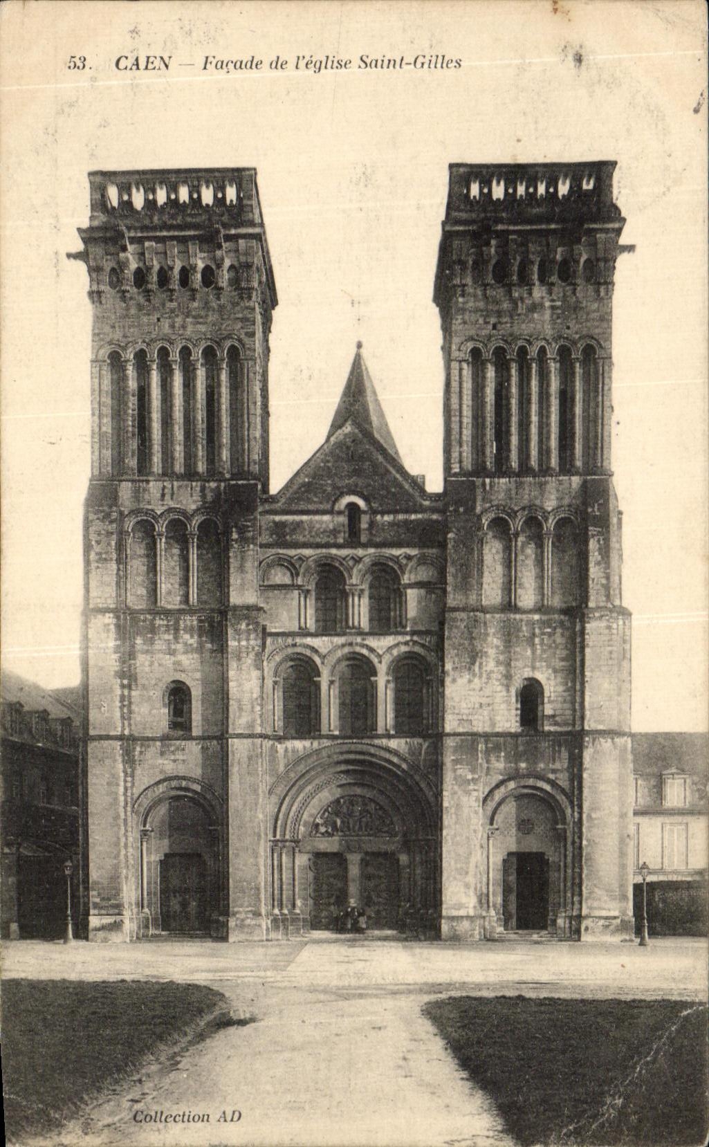 CPA Caen Facade De l'Eglise Saint Gilles