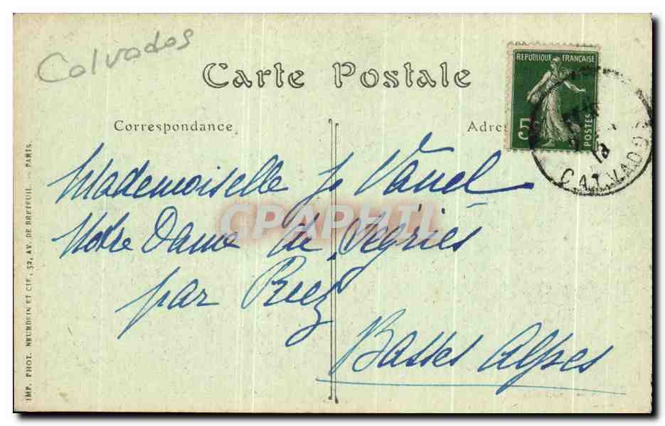 CPA Caen Eglise St Pierre La Nef Et Le Choeur — Verso