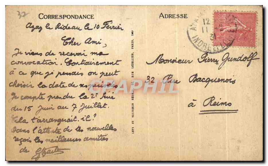 CPA Azay Le Rideau Chateau National Entree Et Facade Principale — Rückseite