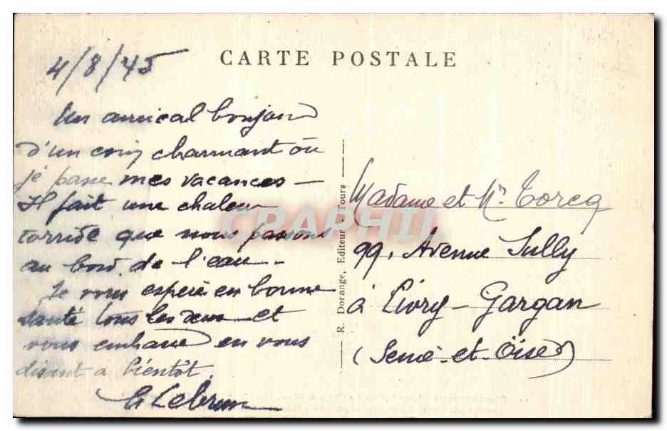 CPA Chenonceaux Le Chateau Cote Est Constoit Par Thomas Bohier Tresorles General Des Finances Et Chatherine — Rückseite