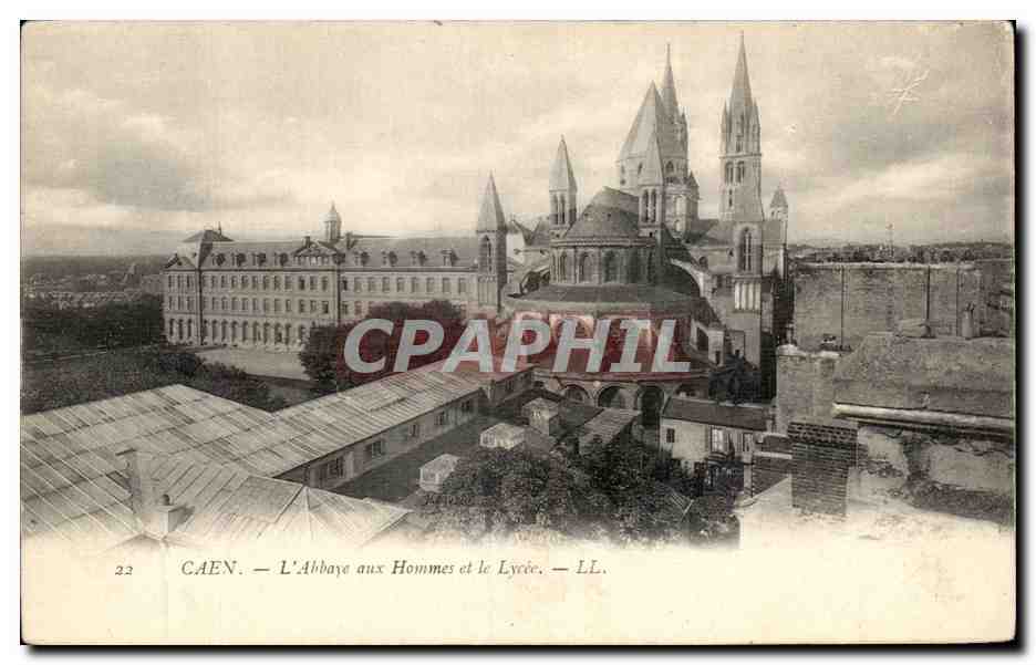 CPA Caen L'Abbaye aux Hommes et le Lycee