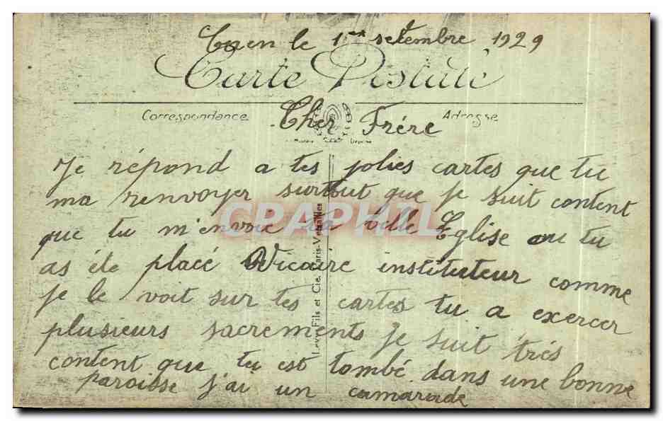 CPA Caen Rue Mentoir Poissonnerie L'Eglise Saint Pierre — Verso