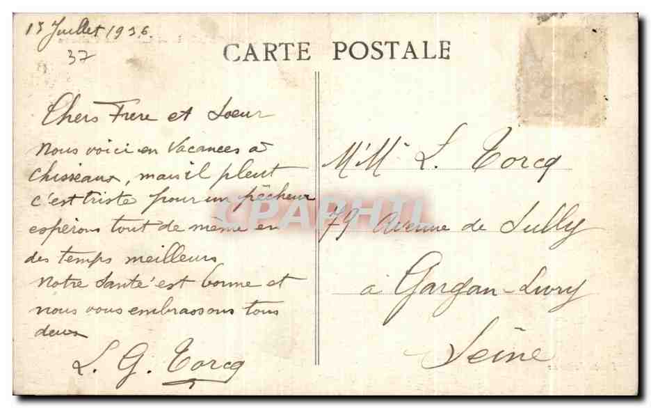 CPA Chisseaux La Chateau — Rückseite