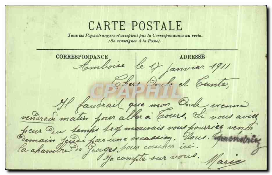 CPA Chinon Le Chateau et la Vienne — Rückseite