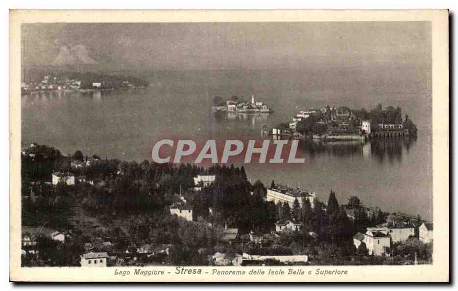 CPA Lago Maggiore Stresa Panorama Delle Isole Bella e Superlore