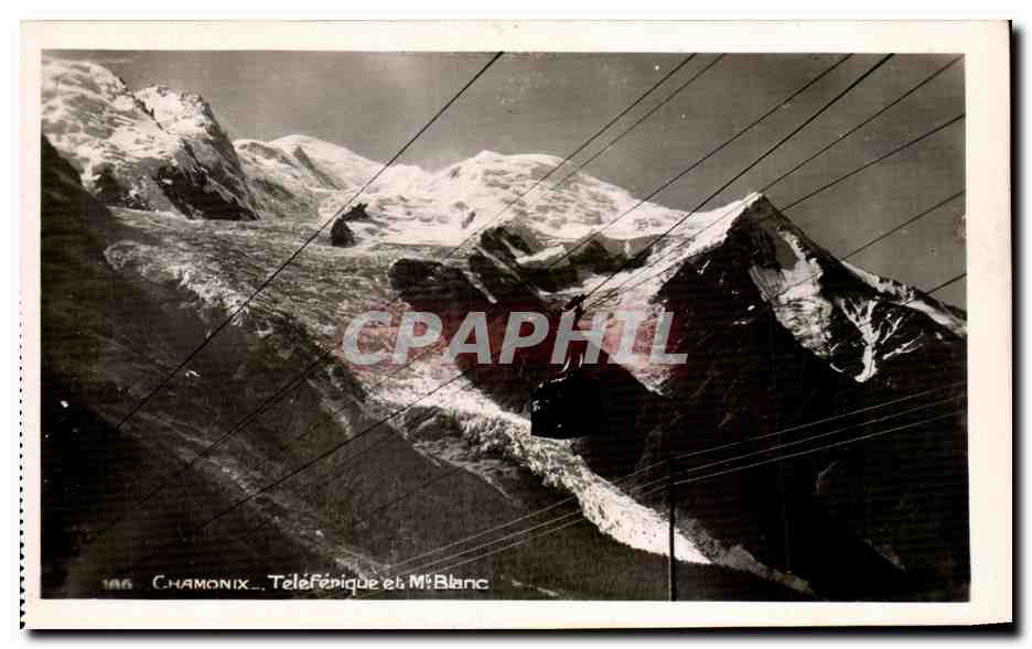 CPA Chamonix Teleferique Et Mont Blanc
